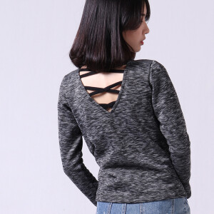 Mix On - Janis Lace Up Long Sleeve Top