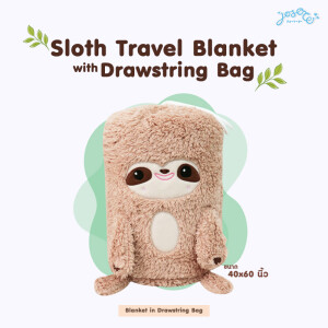 Sloth Travel Blanket with Drawstring Bag